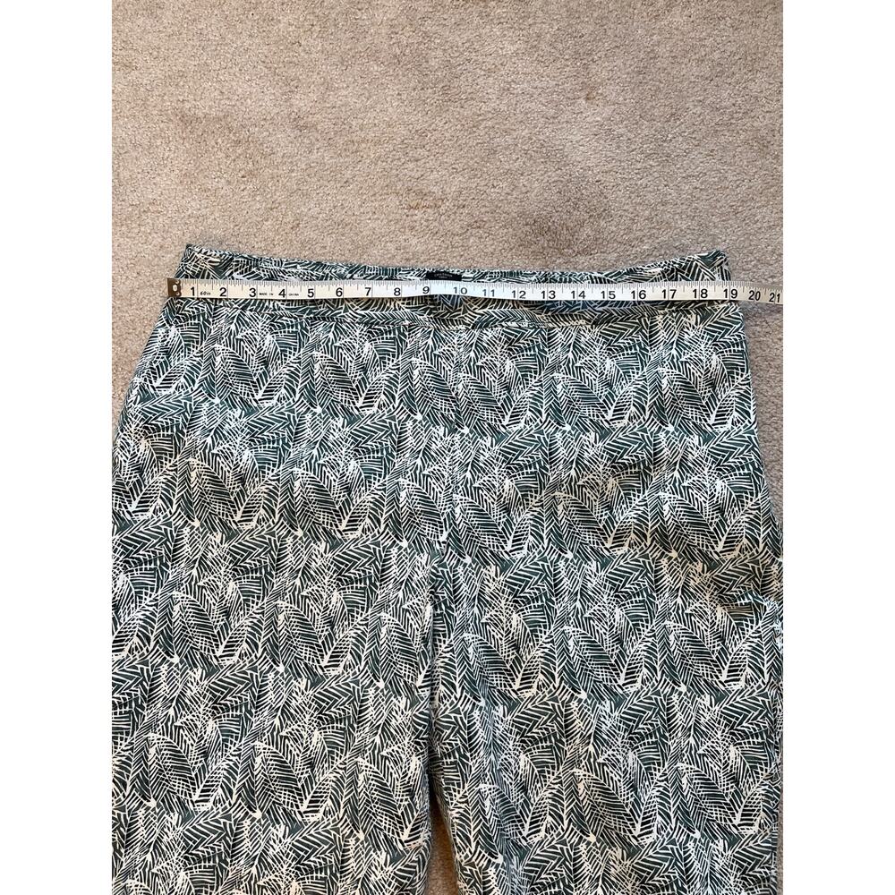 Talbots Chatham Curvy Palm Leaf Print Pants Size 16 Side Zip Stretch Straight - Picture 7 of 9
